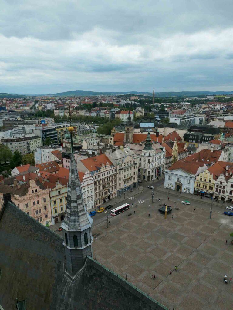 Ausblick über das Stadtzentrum Pilsens. Foto: Lisa Freudlsperger